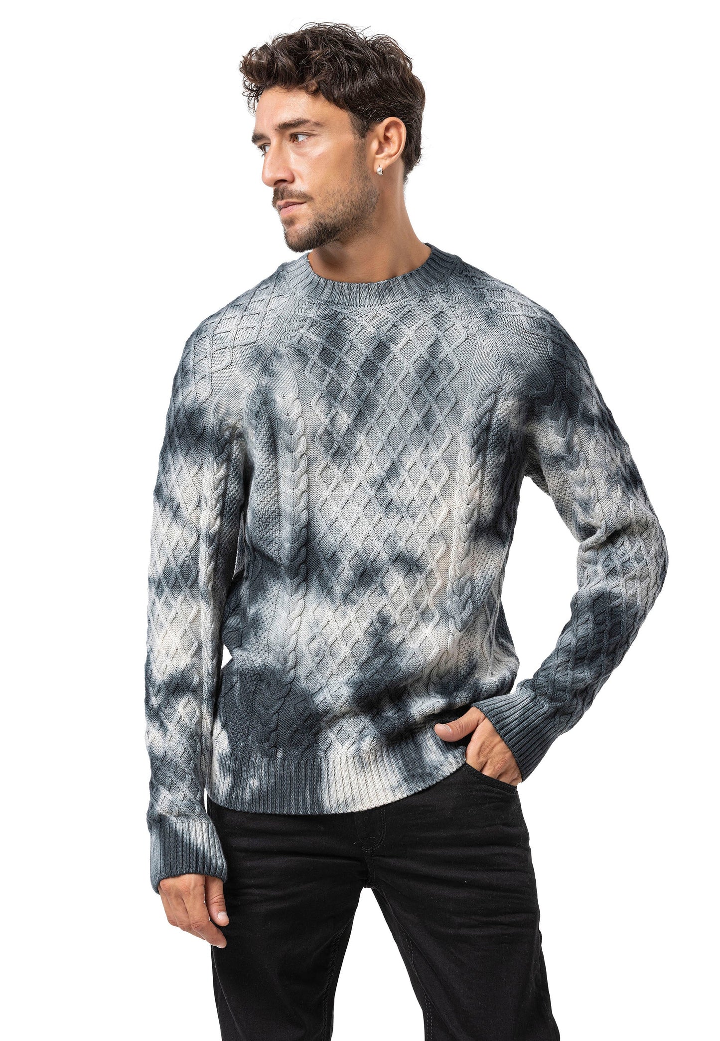 Cipo &amp; Baxx EXETER men's sweater NAVY CP158