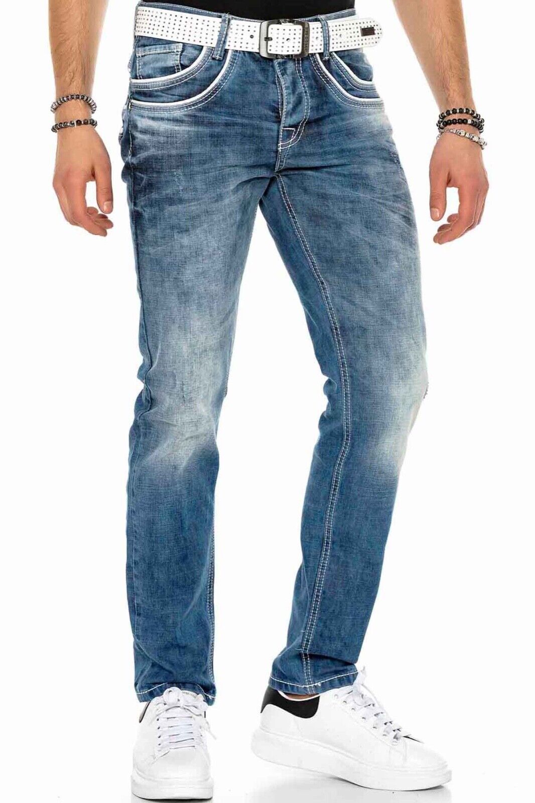 Cipo &amp; Baxx NOAH Thick Seams Men's Jeans Denim C-1127