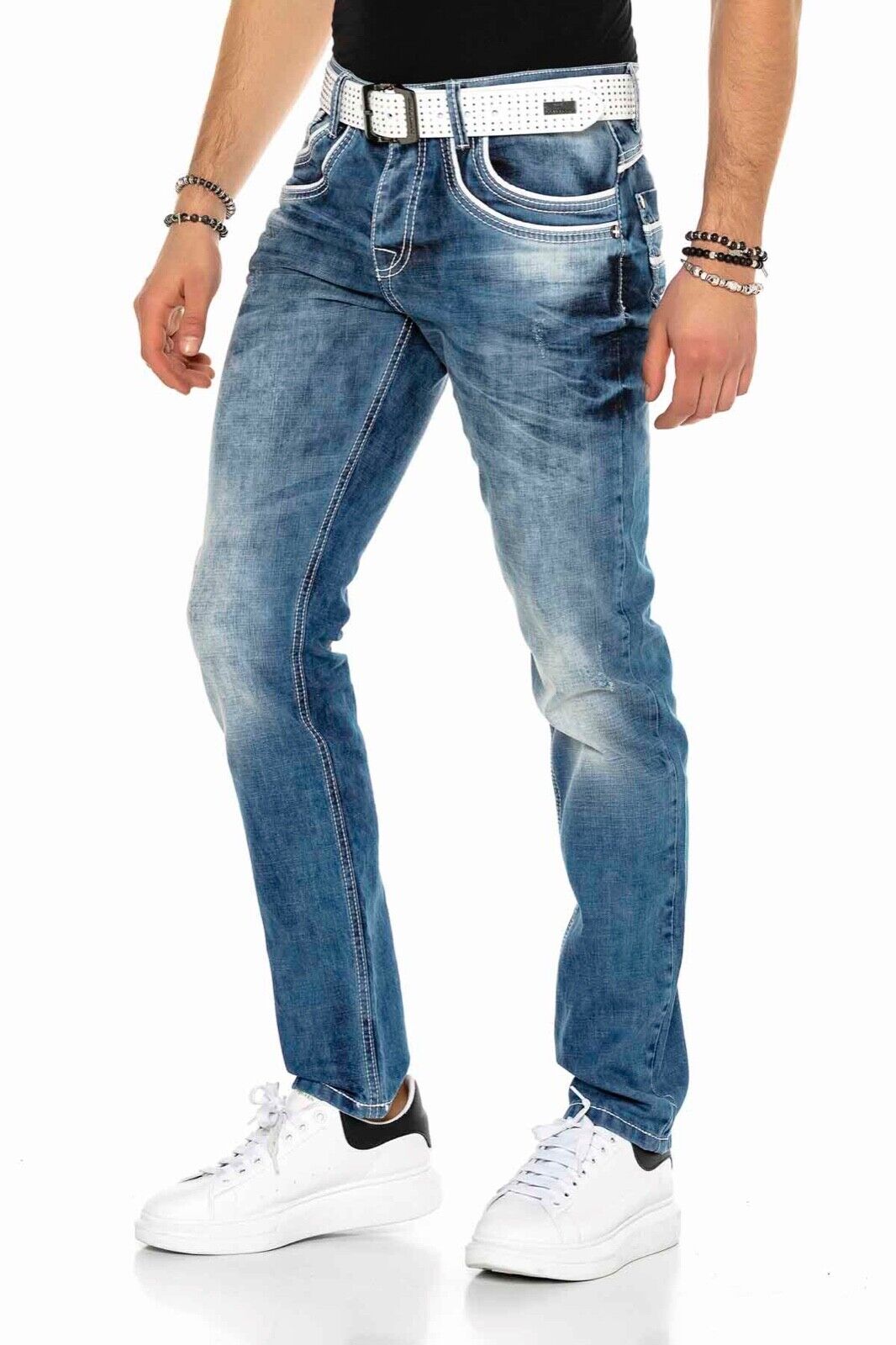 Cipo &amp; Baxx NOAH Thick Seams Men's Jeans Denim C-1127