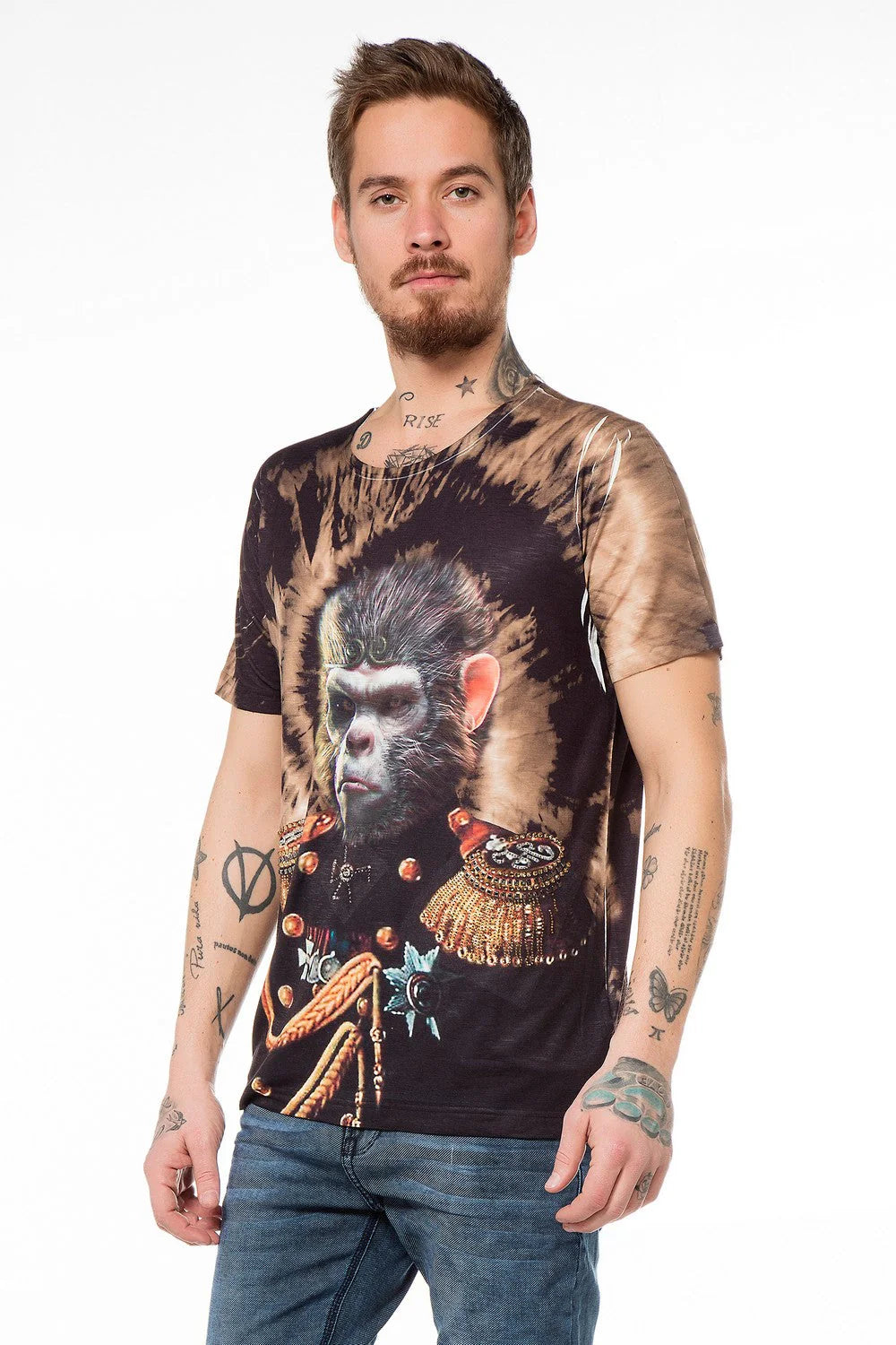 Cipo &amp; Baxx PICARD Men's T-Shirt black CT395