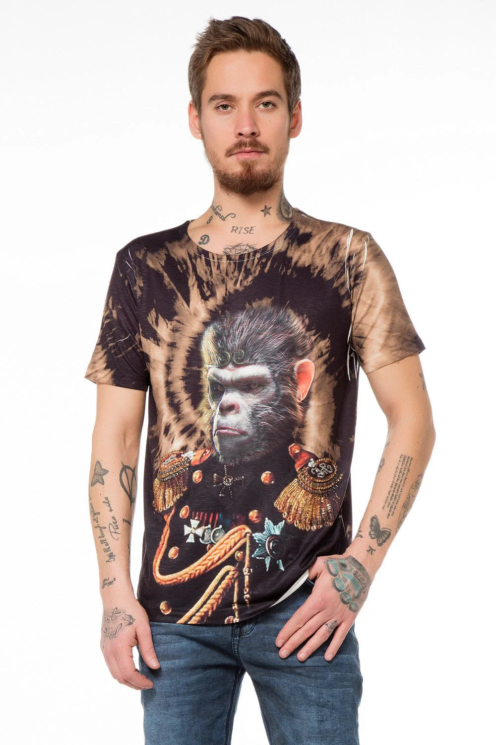 Cipo &amp; Baxx PICARD Men's T-Shirt black CT395