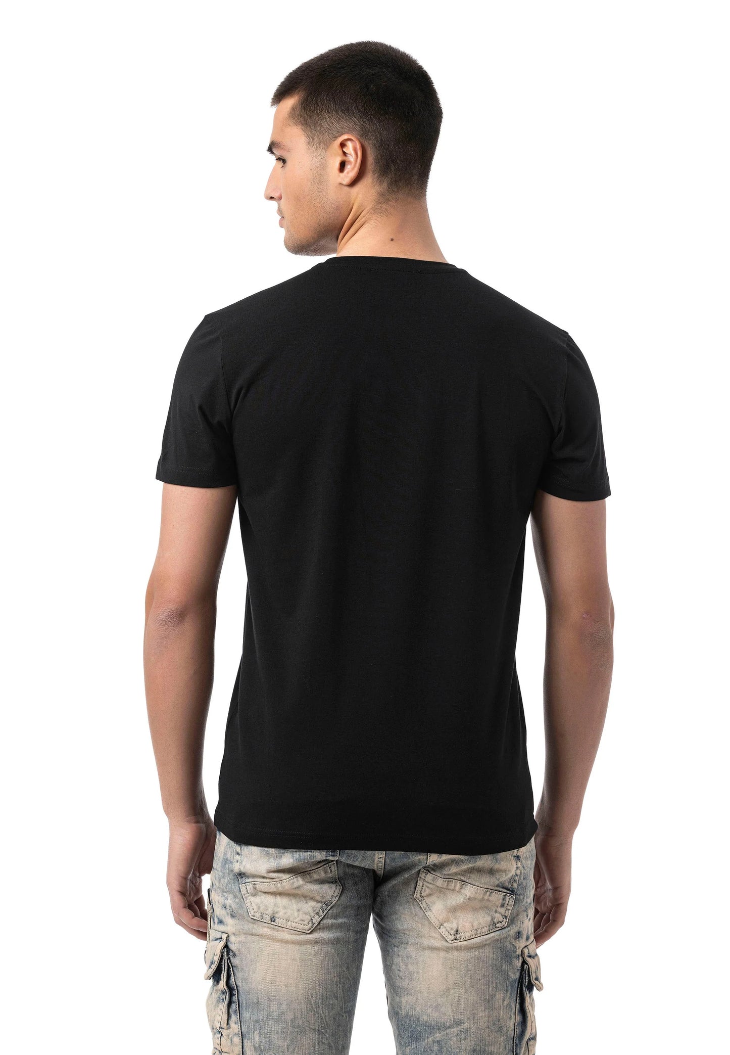 Cipo &amp; Baxx PICARD Men's T-Shirt black CT395