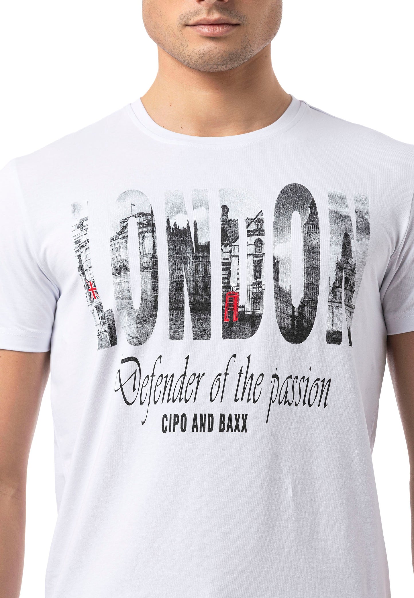 Cipo &amp; Baxx PICARD Men's T-Shirt black CT395