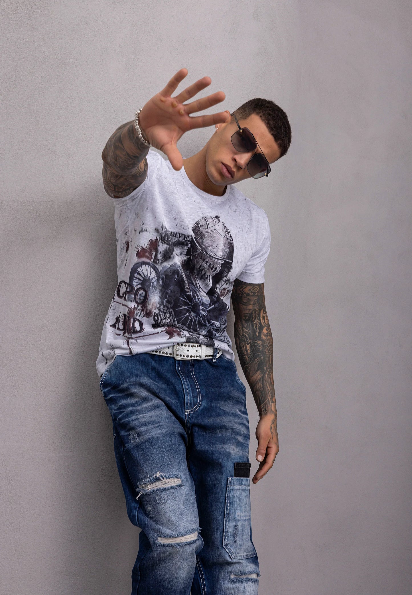 Cipo &amp; Baxx PICARD Men's T-Shirt black CT395