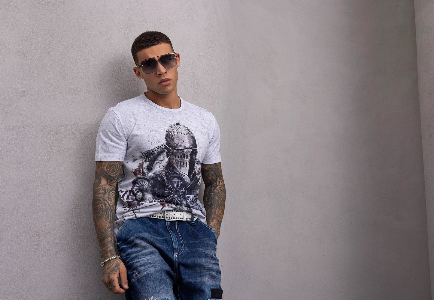 Cipo &amp; Baxx PICARD Men's T-Shirt black CT395