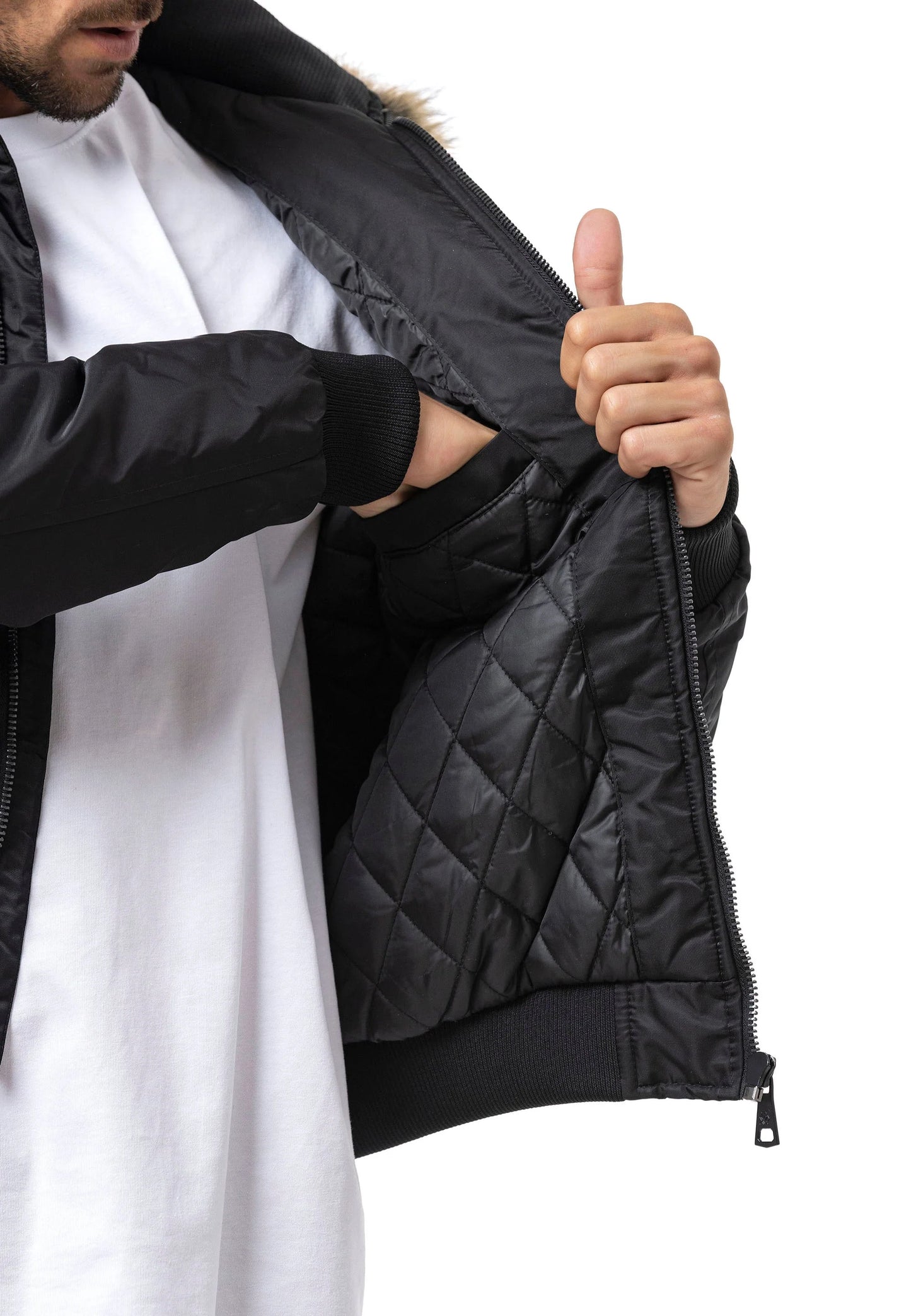 Cipo &amp; Baxx PERM men's bomber jacket hood CM134