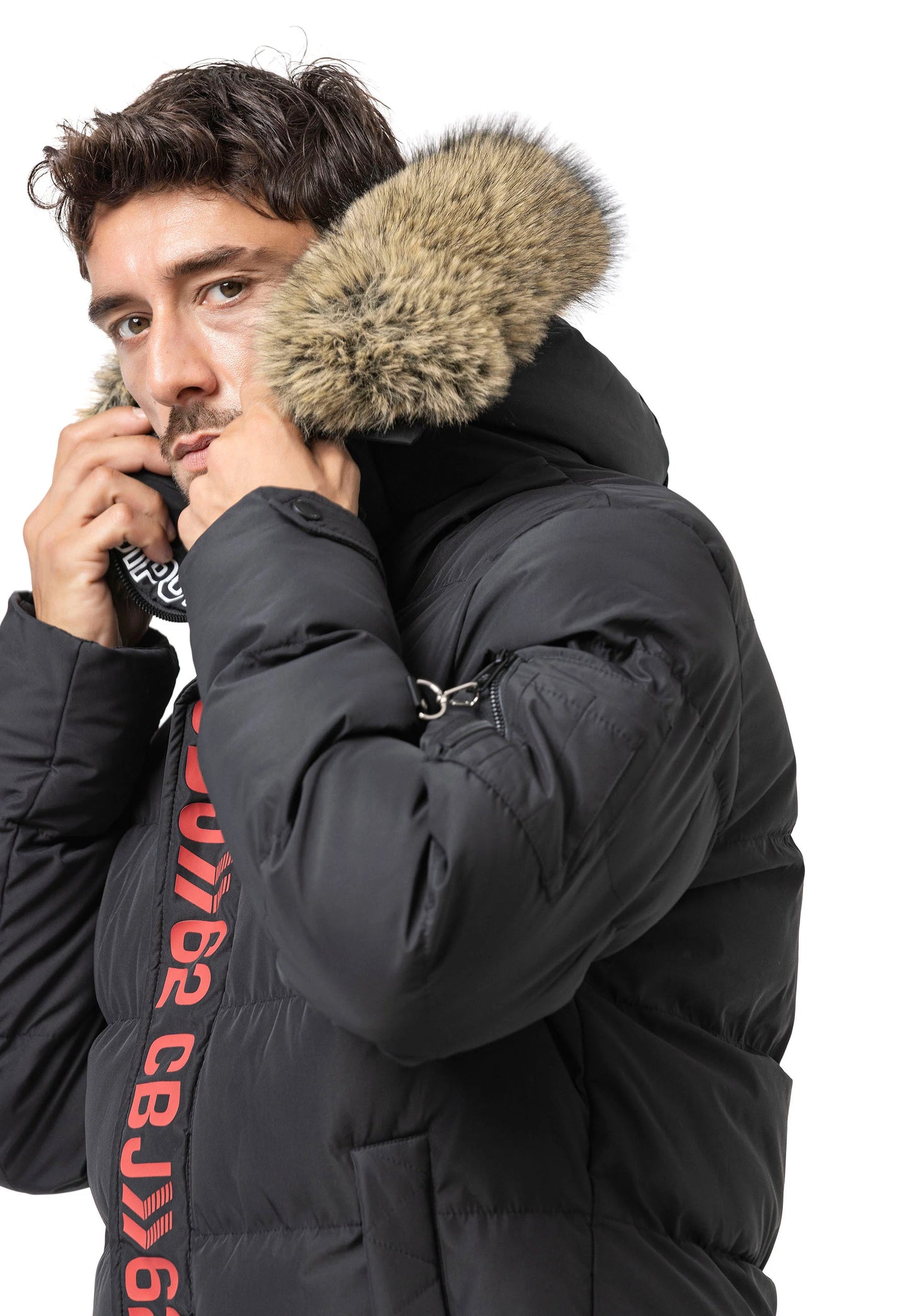 Cipo &amp; Baxx MARTIN men's bomber jacket fur collar CM220