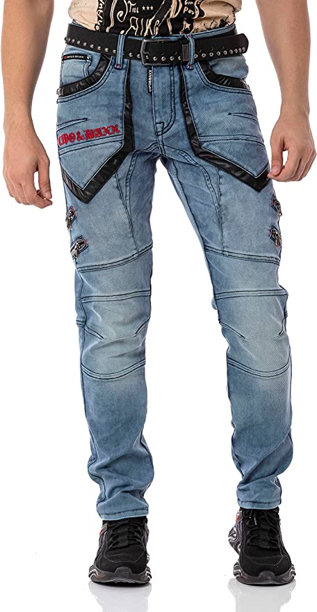 Cipo &amp; Baxx NAPLES BLUE Men's Cargo Jeans CD795