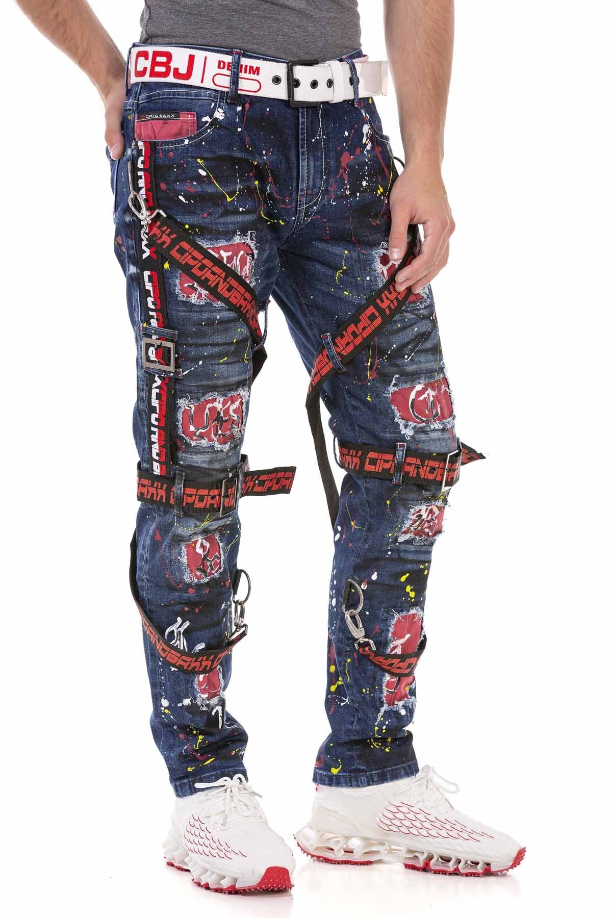 Cipo &amp; Baxx CHAINS Men's Jeans Denim CD716