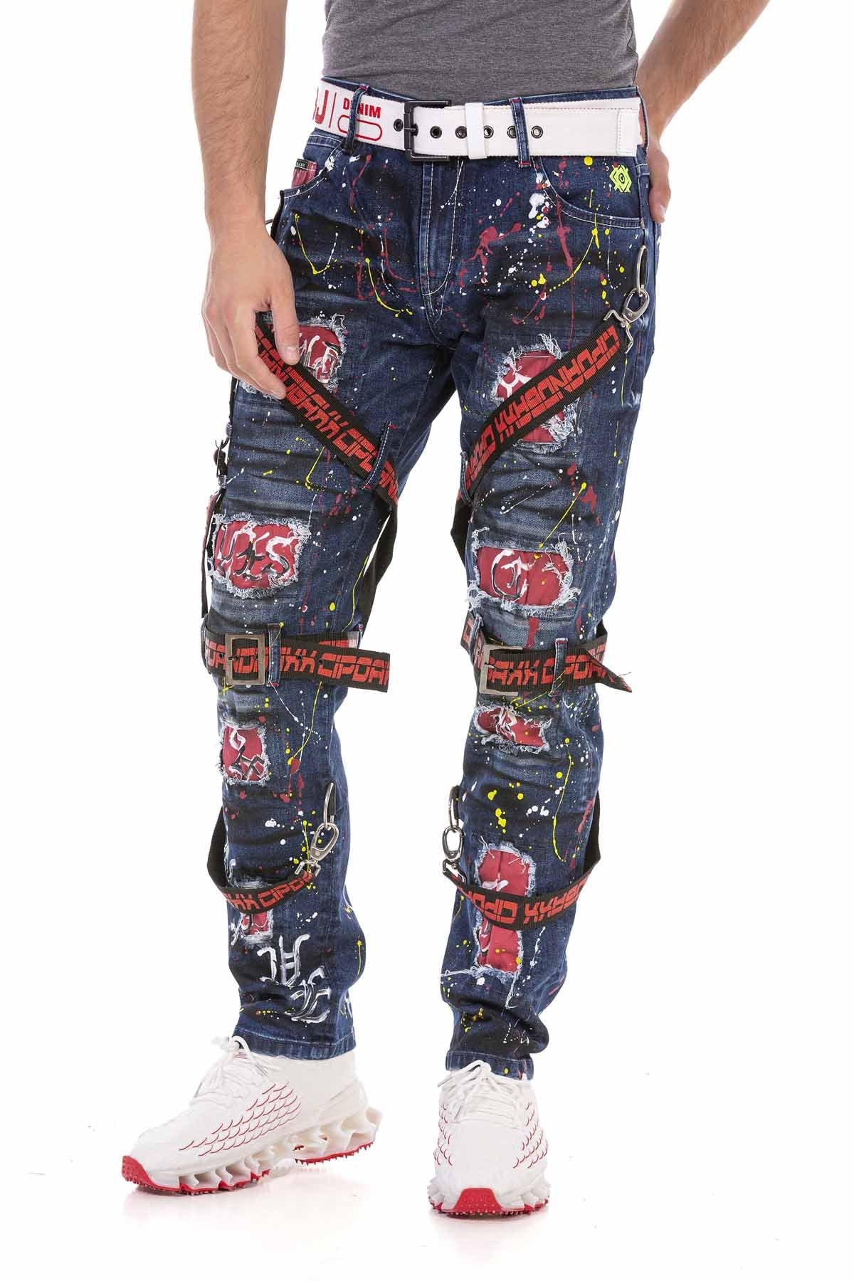 Cipo &amp; Baxx CHAINS Men's Jeans Denim CD716