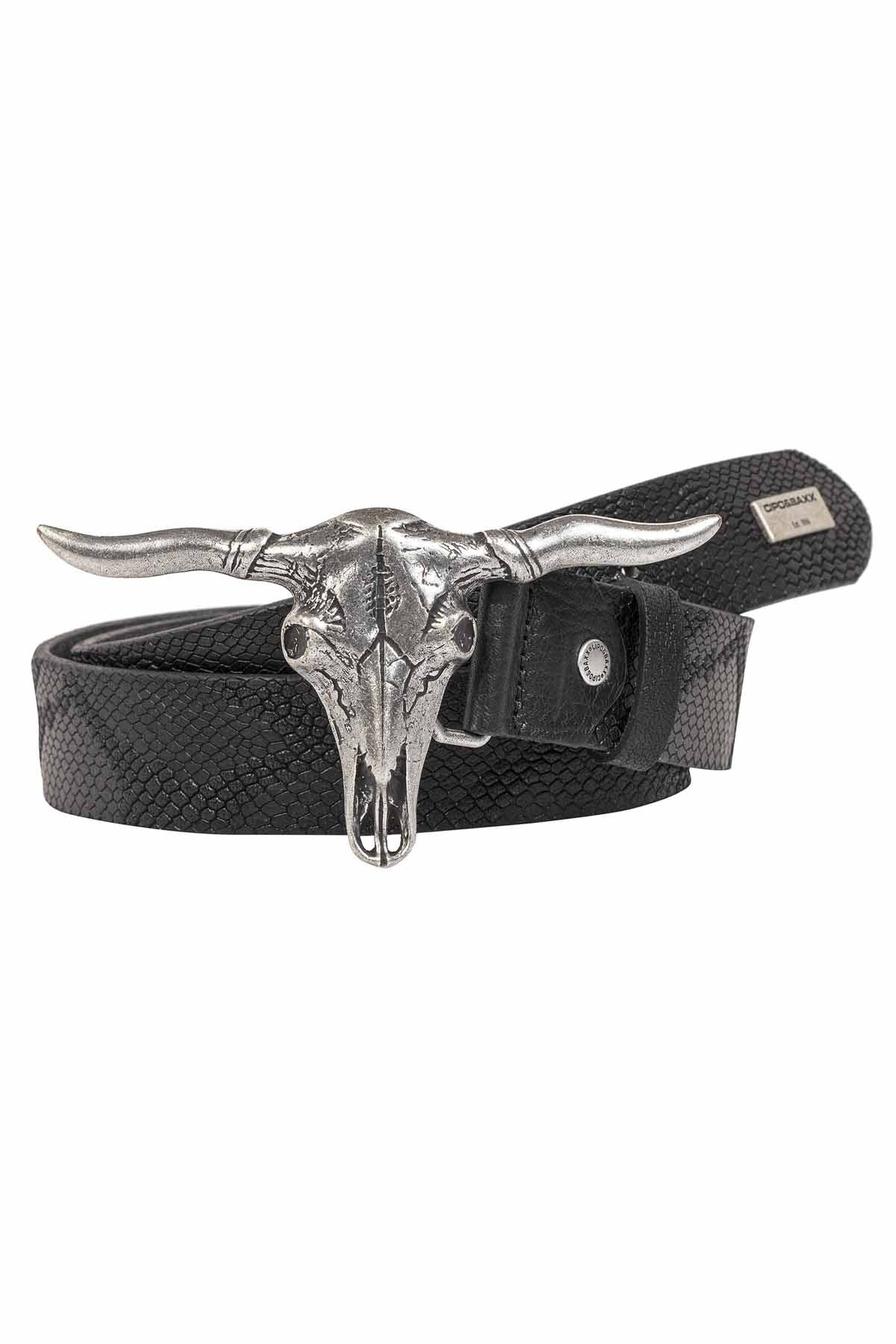 Cipo &amp; Baxx Men's Leather Belt CG199 Black 