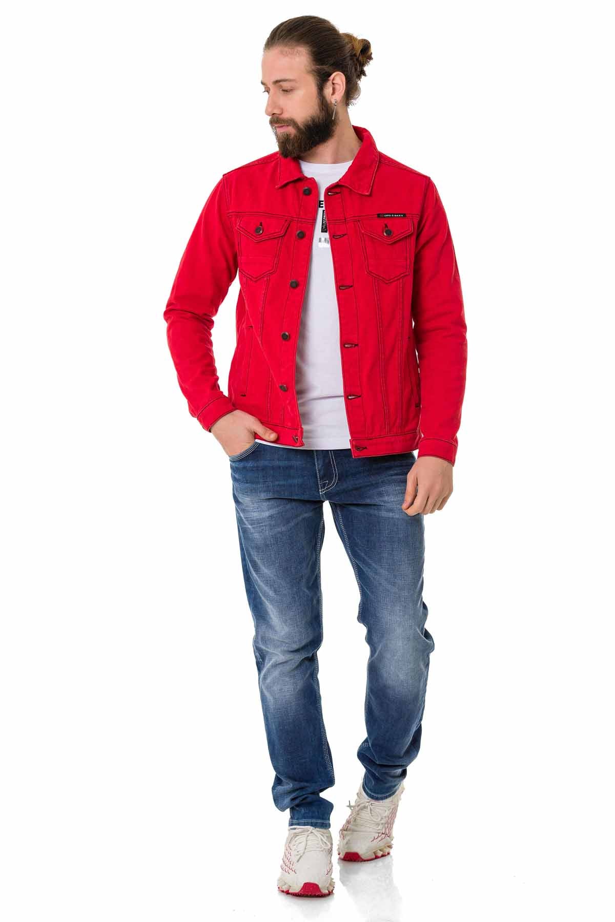 Cipo &amp; Baxx REDSTONE Men's Jeans Jacket Denim CJ289