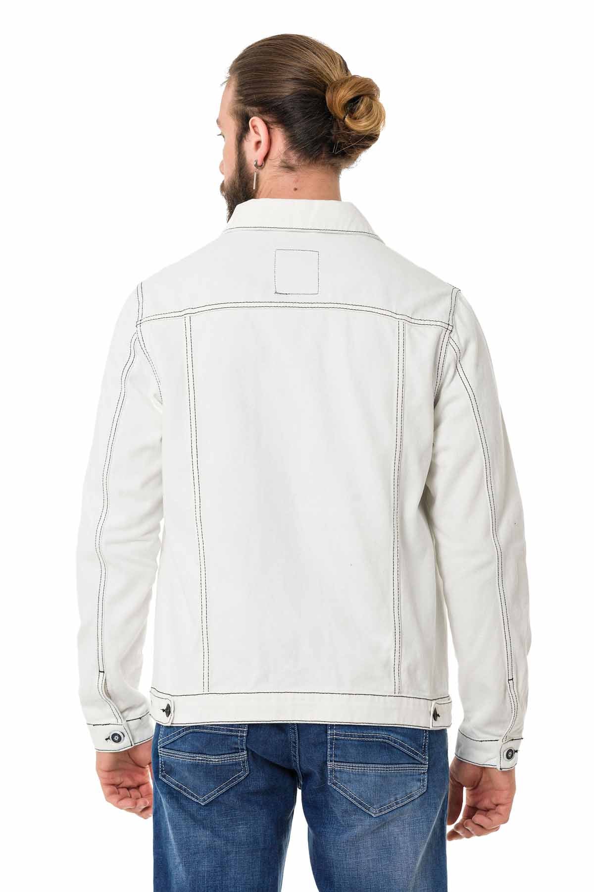 Cipo &amp; Baxx WHITESTONE Men's Jeans Jacket Denim CJ289