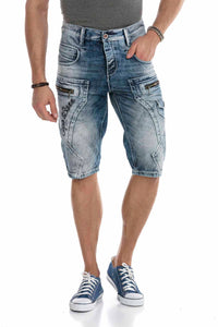 Cipo &amp; Baxx KERBY Men's Short Jeans Denim CK101