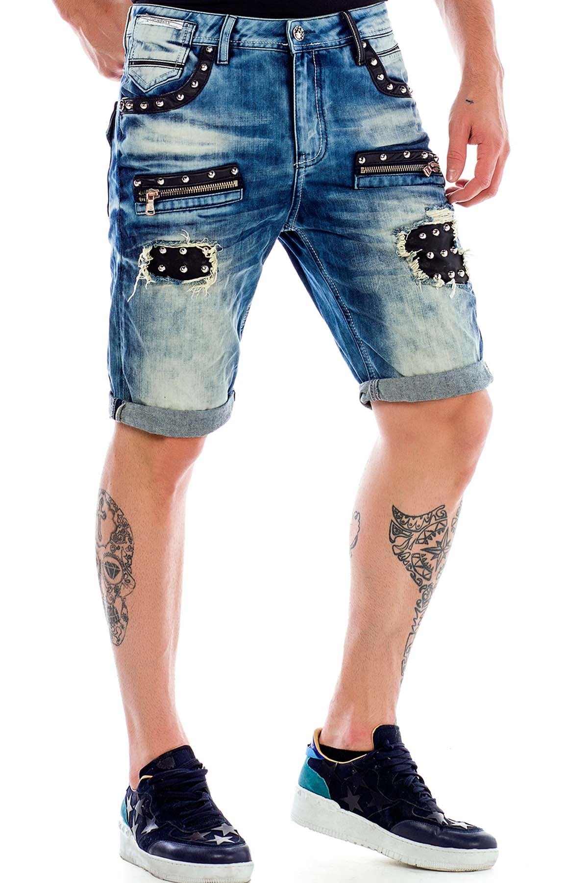 Cipo & Baxx RIDE Herren Kurze Jeans Denim CK181