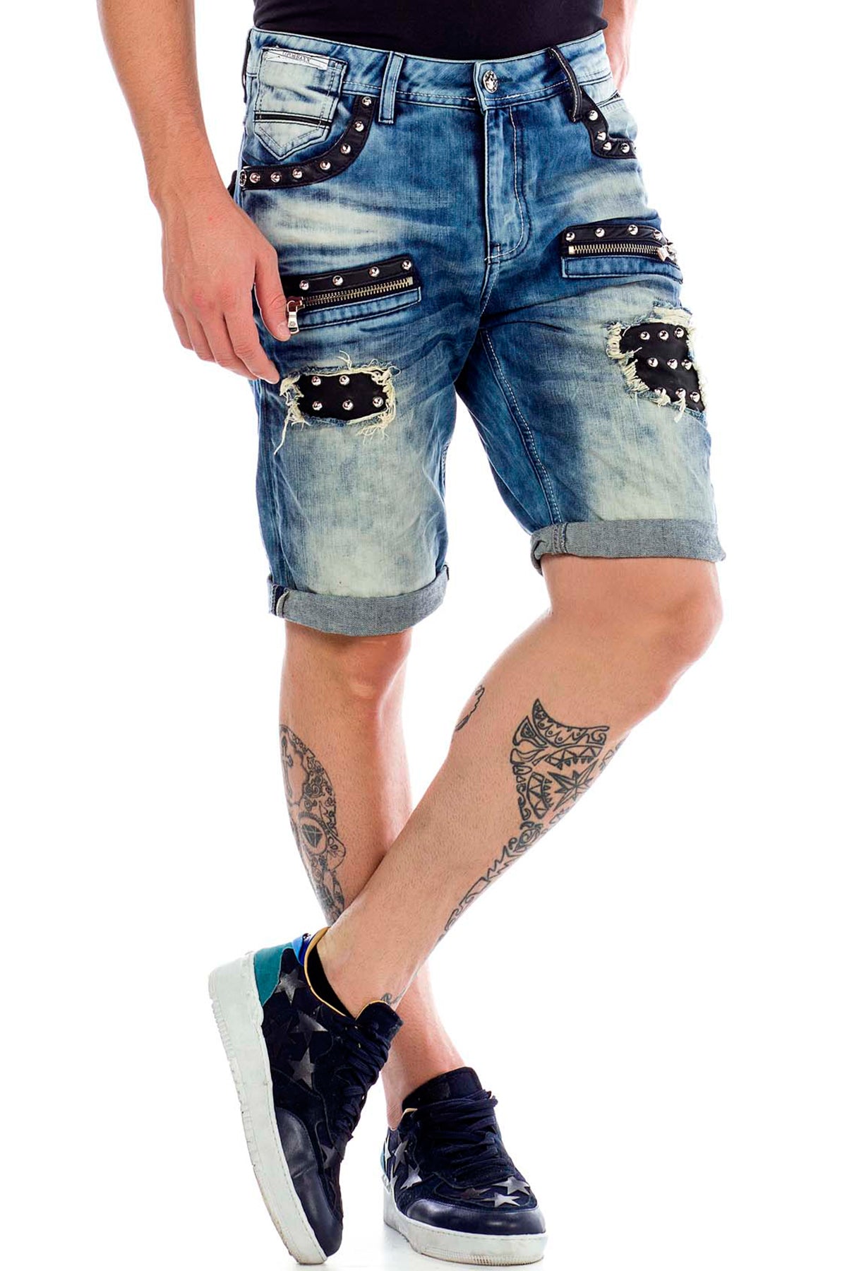 Cipo & Baxx RIDE Herren Kurze Jeans Denim CK181