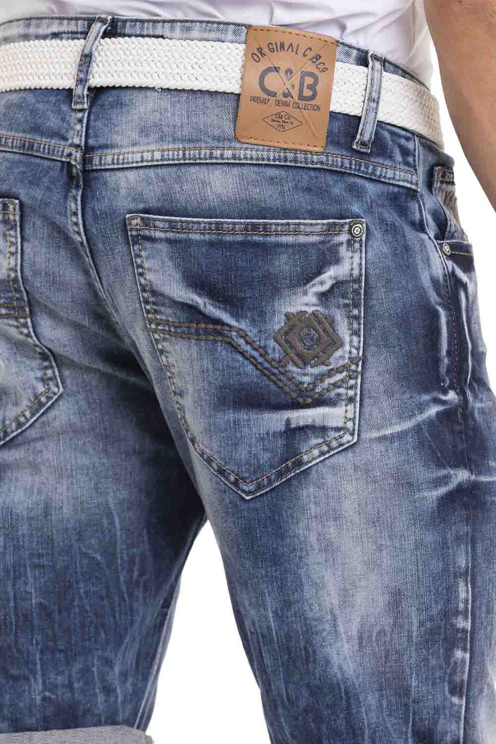 Cipo &amp; Baxx ORBIT Men's Short Jeans Denim CK266