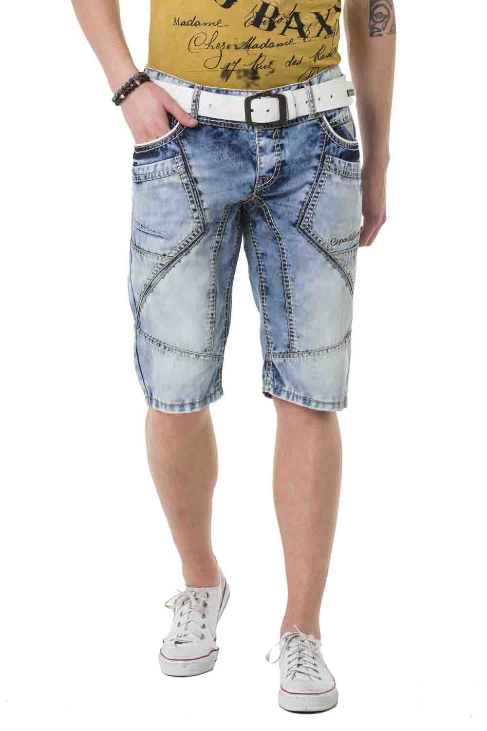 Cipo & Baxx ROLAND Herren Kurze Jeans Denim CK270