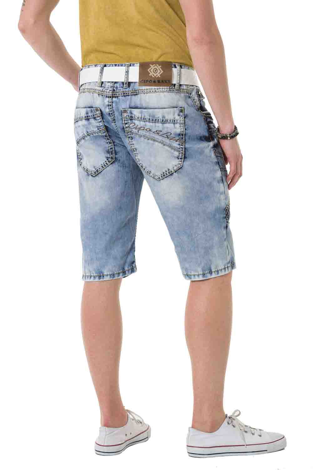 Cipo &amp; Baxx ROLAND men's short jeans denim CK270