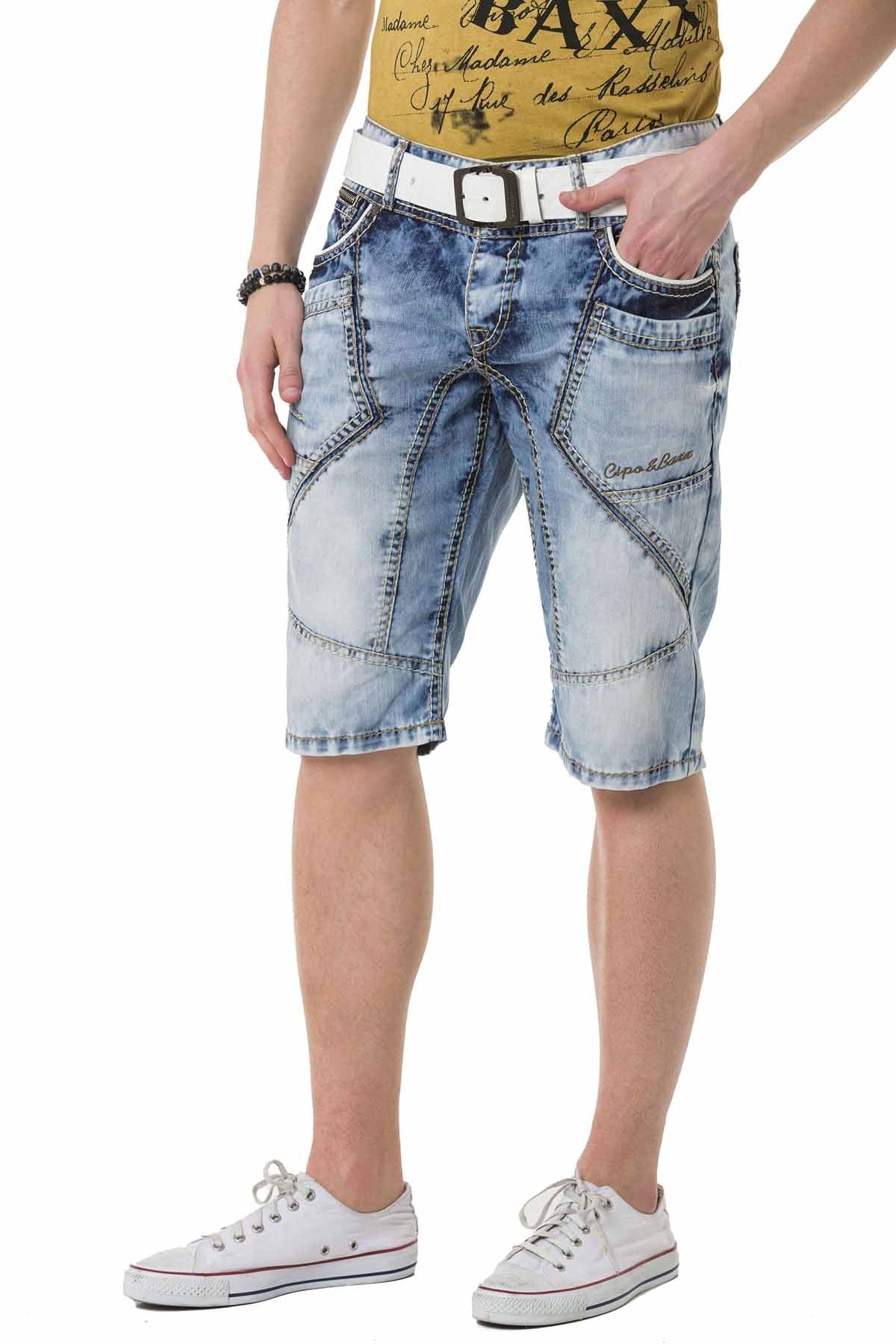 Cipo & Baxx ROLAND Herren Kurze Jeans Denim CK270