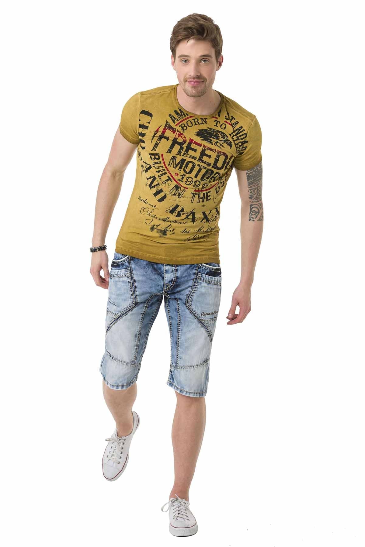 Cipo & Baxx ROLAND Herren Kurze Jeans Denim CK270