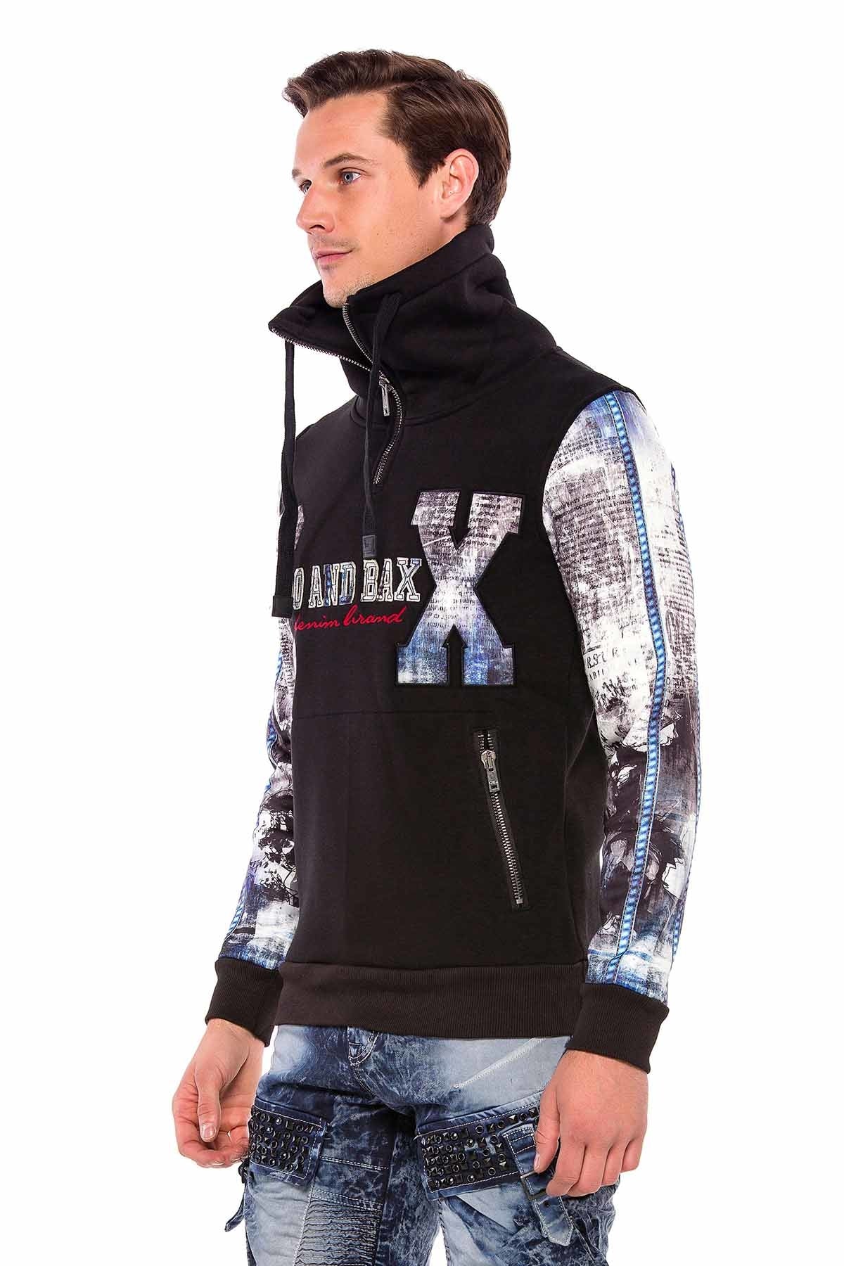 Cipo &amp; Baxx PEAK BLACK men's sweatshirt CL366