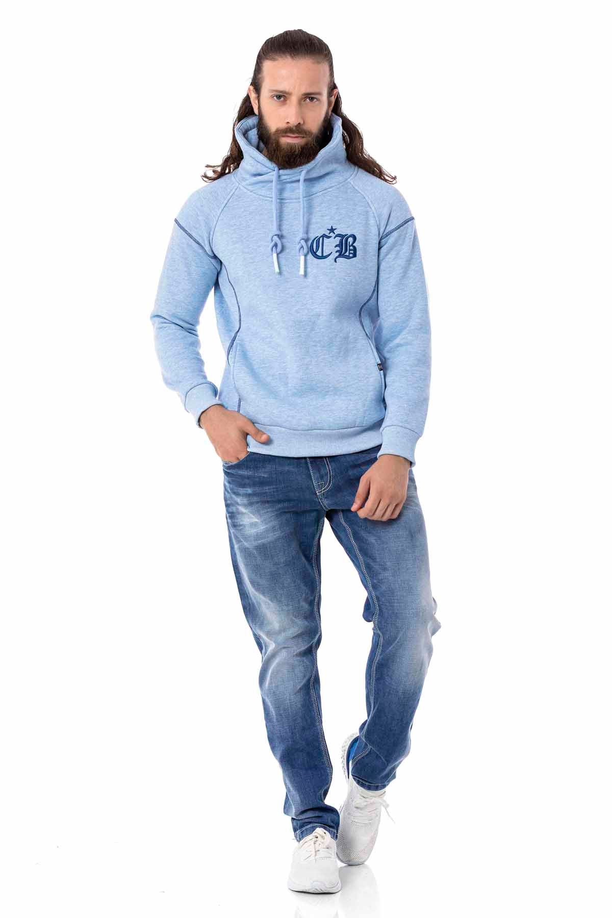 Cipo &amp; Baxx SKY Men's Hooded Sweatshirt CL529 Blue