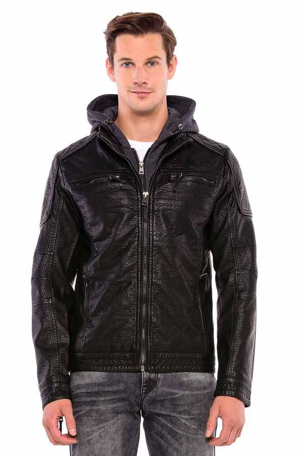 Cipo &amp; Baxx LEO Men's Biker Leather Jacket CM156