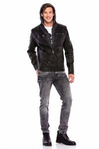 Cipo &amp; Baxx LEO Men's Biker Leather Jacket CM156