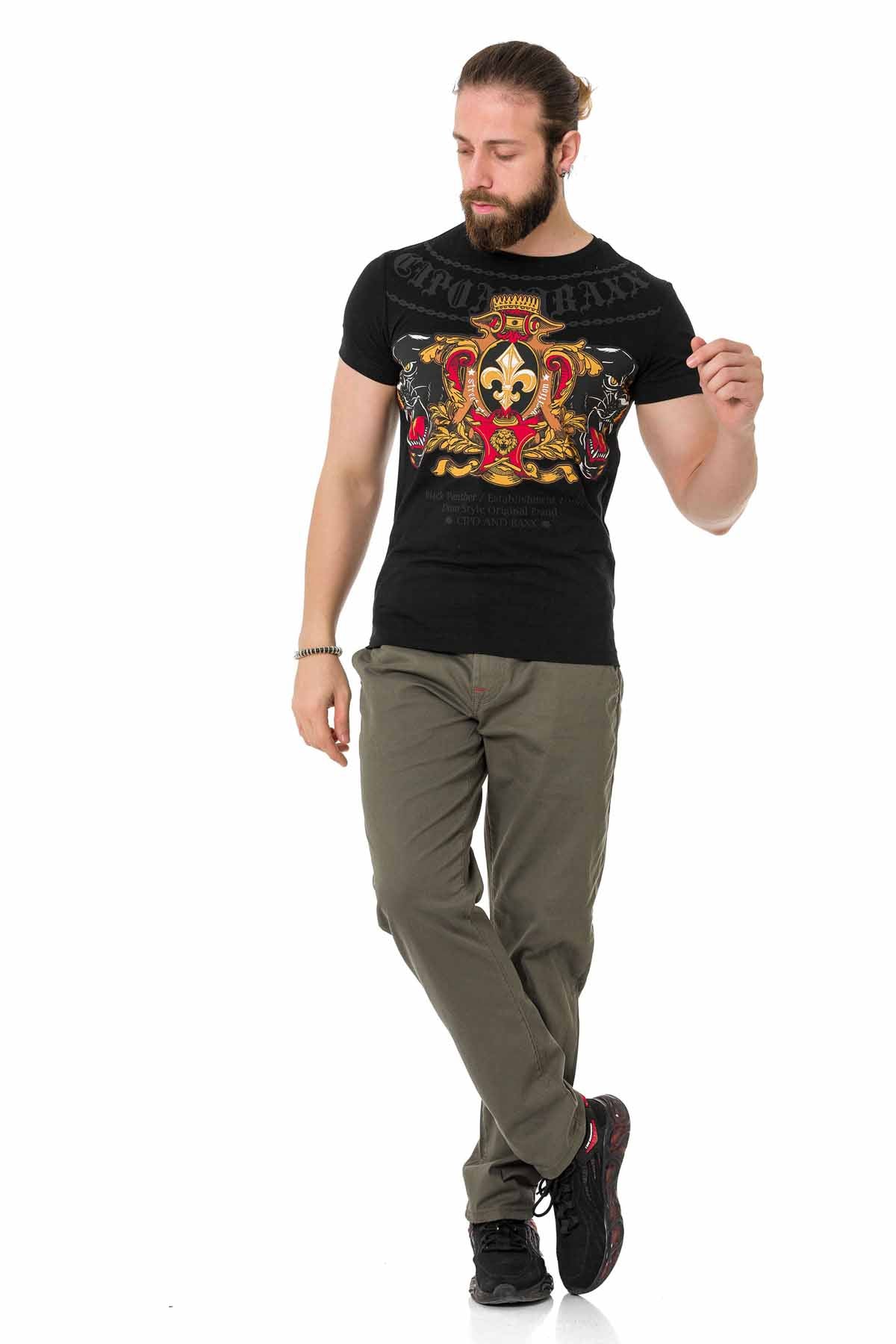 Cipo & Baxx EMPORIA black Herren T-Shirt CT718