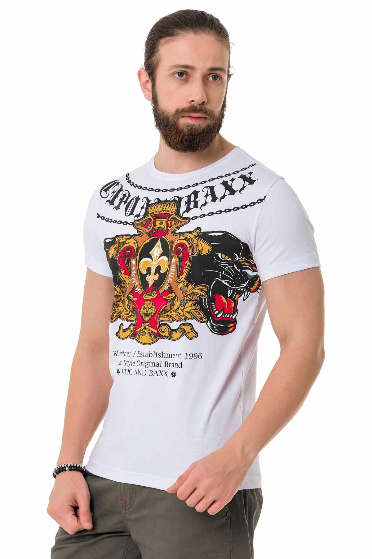 Cipo & Baxx EMPORIA white Herren T-Shirt CT718