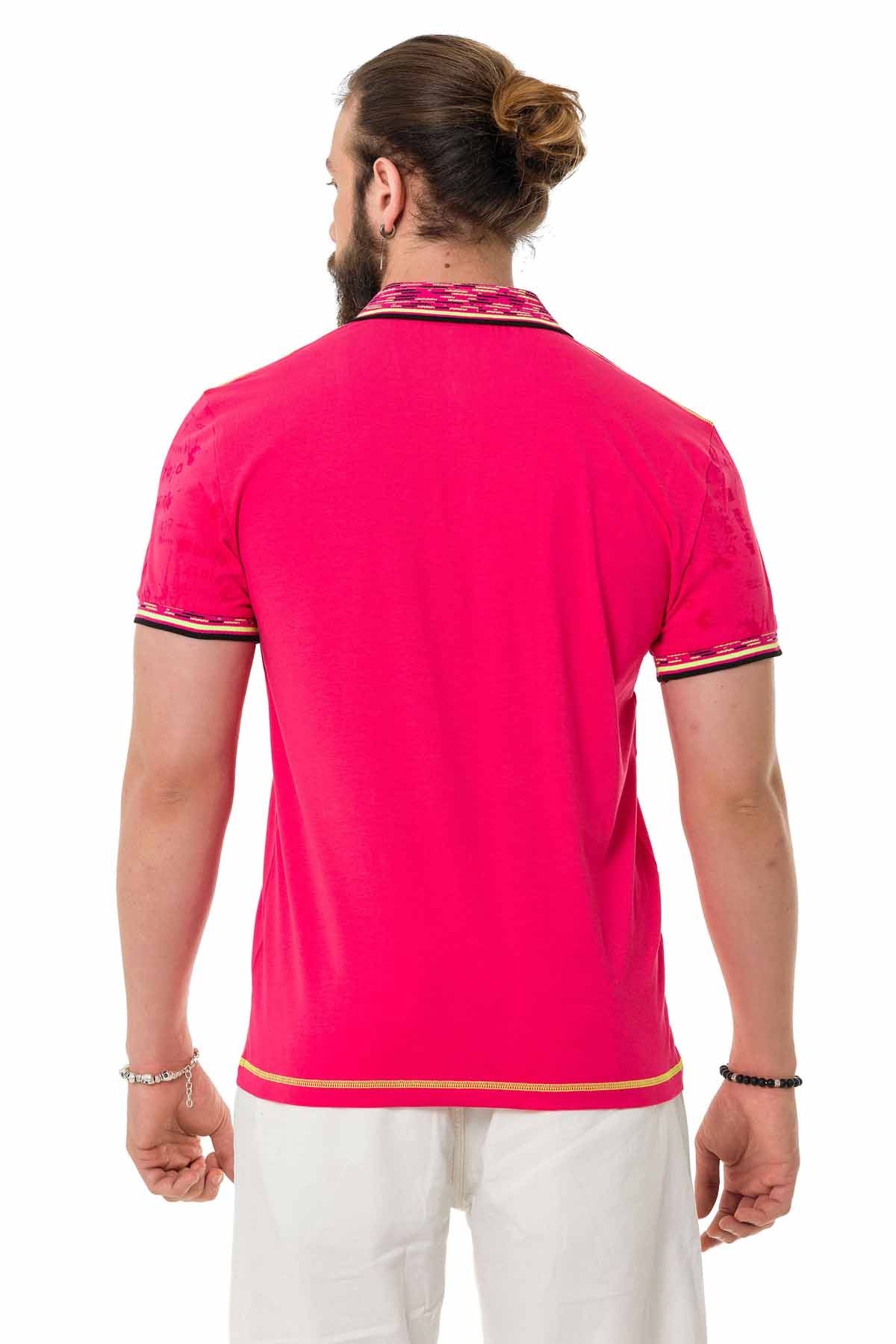 Cipo &amp; Baxx MARINE fuchsia men's polo t-shirt CT738