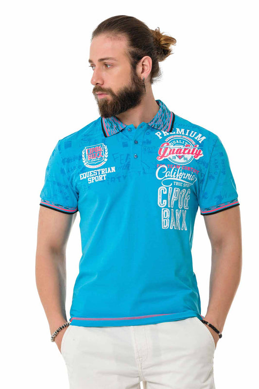 Cipo &amp; Baxx MARINE BLUE Men's Polo T-Shirt CT738