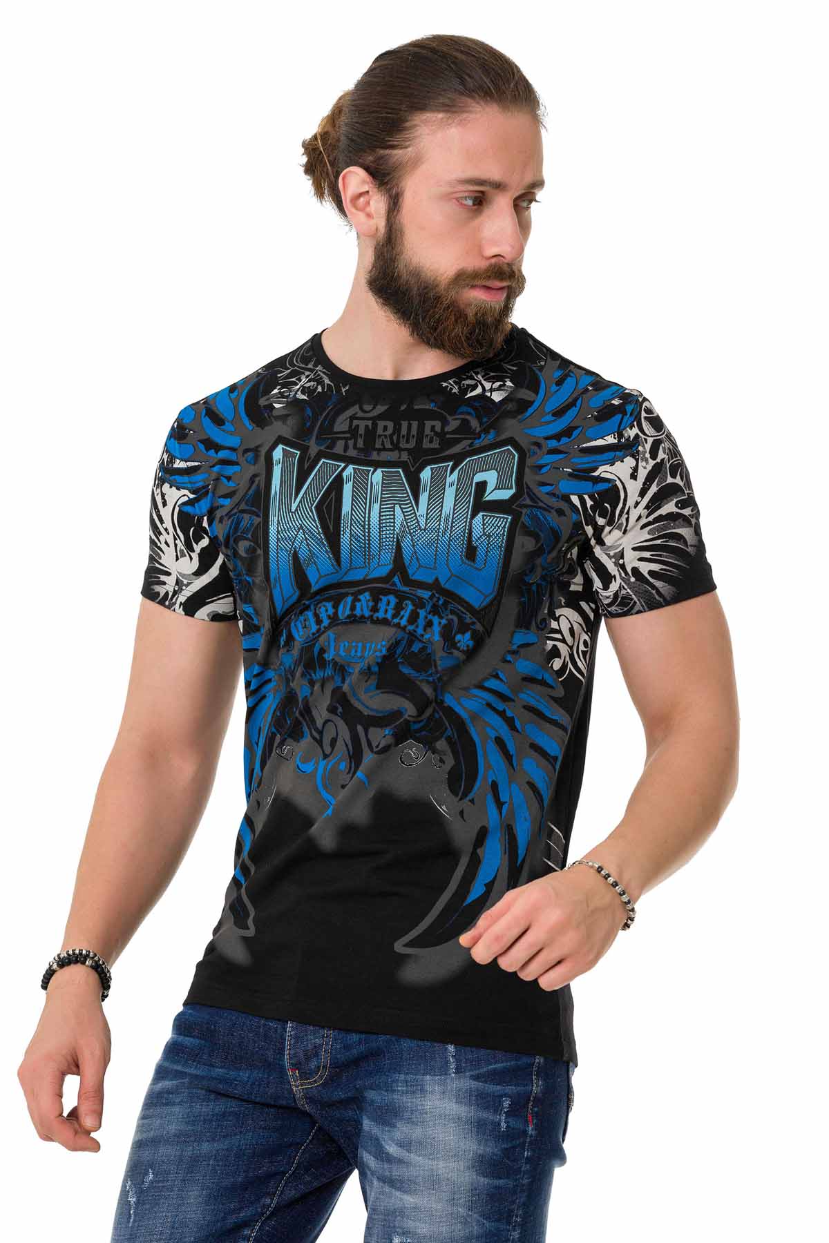 Cipo &amp; Baxx KING black men's T-shirt CT763