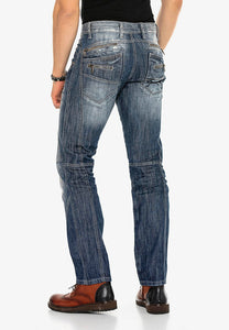 Cipo &amp; Baxx SILVER ZIPP men's jeans denim C-751