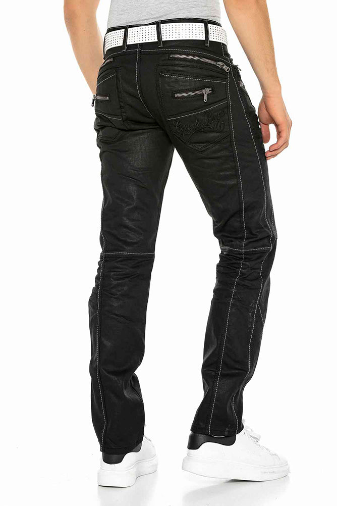 Cipo &amp; Baxx BLACK ZIPP men's jeans denim C-0812