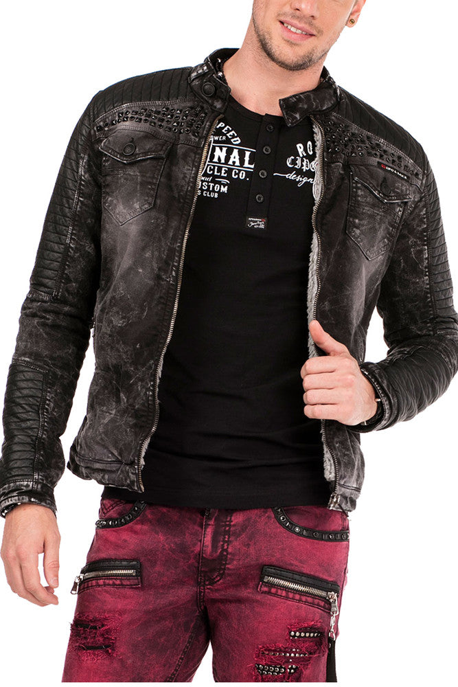 Cipo & Baxx VECTOR Herren Biker Jeans Jacke Denim CJ236