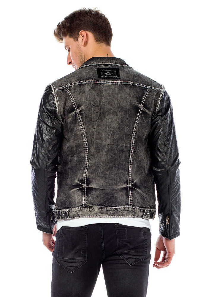 Cipo & Baxx COLORADO Herren Biker Jeans Jacke Denim C44603 - Persvision