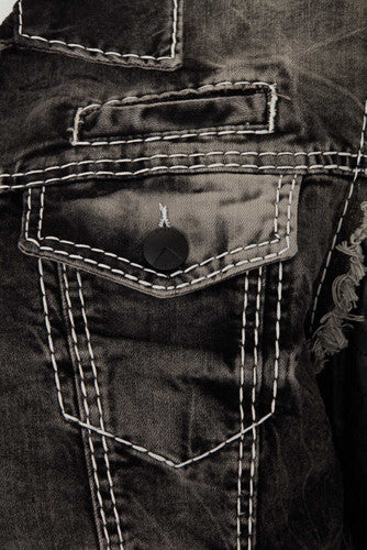 Cipo &amp; Baxx COLORADO Men's Biker Jeans Jacket Denim C44603