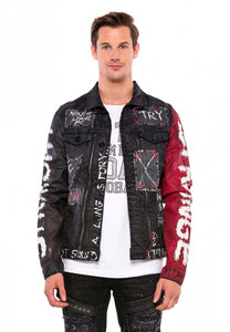 Cipo &amp; Baxx VEGAS Men's Biker Jeans Jacket Denim CJ248