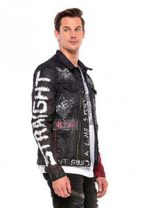 Cipo &amp; Baxx VEGAS Men's Biker Jeans Jacket Denim CJ248