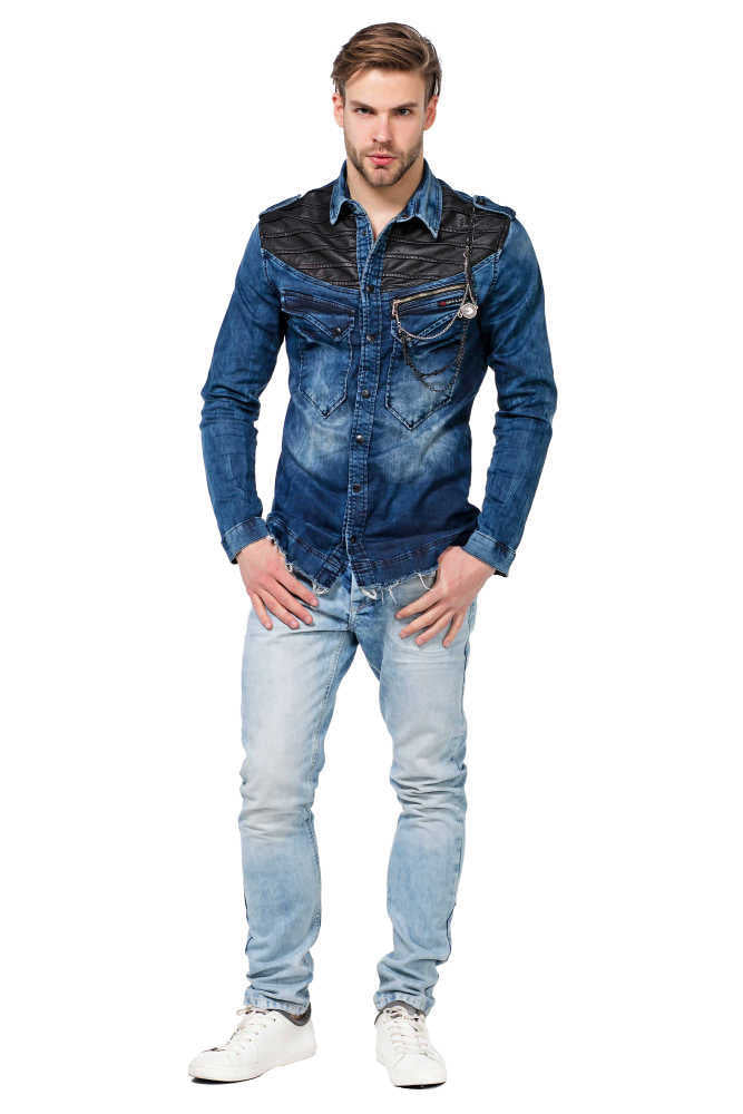 Cipo & Baxx LUBBOCK Herren Jeanshemd CH137