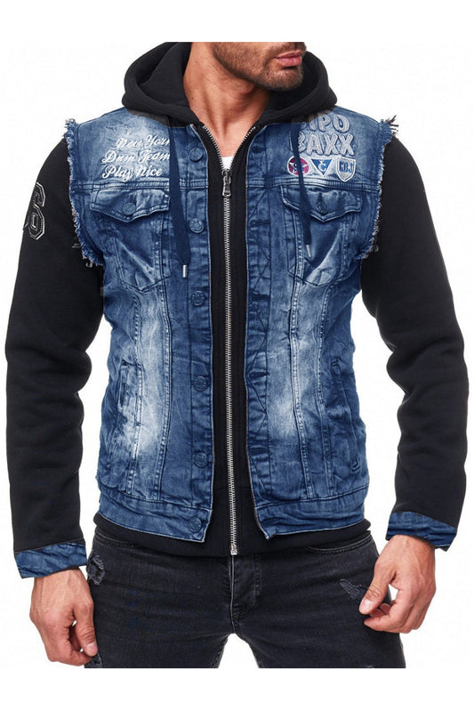 Cipo & Baxx WESTWOOD Herren Jeans Jacke Weste Denim Hoodie CJ174