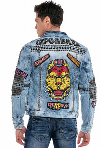 Cipo &amp; Baxx BOXER Men's Biker Jeans Jacket Denim CJ263