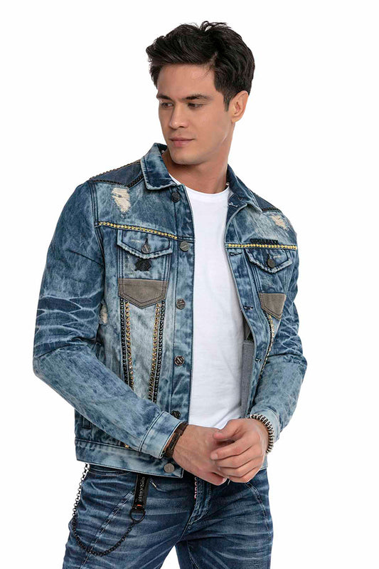 Cipo & Baxx DAYTONA Herren Biker Jeans Jacke Denim CJ264