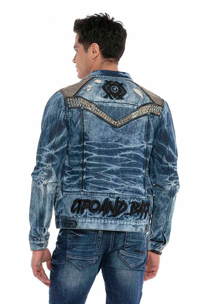 Cipo &amp; Baxx DAYTONA Men's Biker Jeans Jacket Denim CJ264