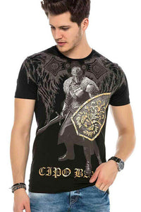 Cipo &amp; Baxx KNIGHT men's T-shirt CT546 black