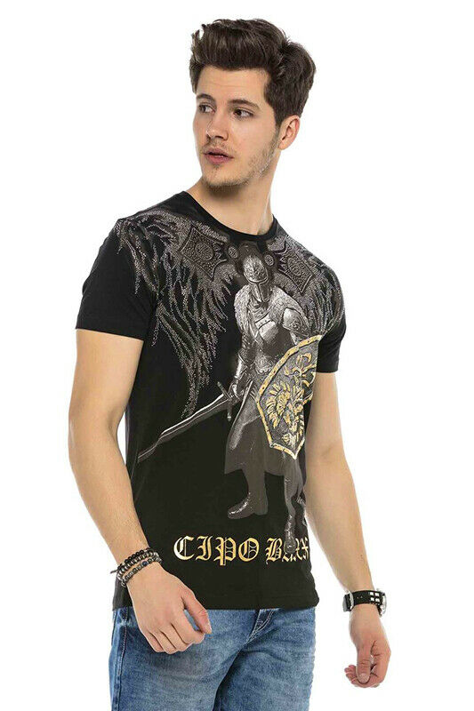 Cipo &amp; Baxx KNIGHT men's T-shirt CT546 black